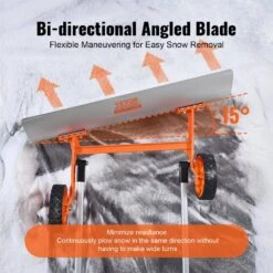 30 In. Snow Shovel 43.31 In. U-shaped Aluminum Handle And Aluminum Alloy Blade Span Snow Shovel Pusher For Snow Removal -Vevor vevor snow shovels xcgtc30inch18fgimv0 4f 1000