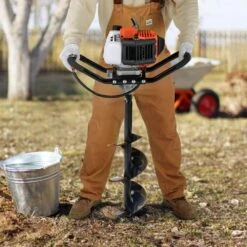 Post Hole Digger, 43cc 1250W Auger Post Hole Digger, Gas Powered Earth Digger With 8 In. Earth Auger Drill Bit -Vevor vevor specialty garden tools rylxzg43cc10853buv0 v0812 31 1000