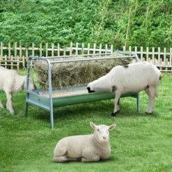 Livestock Hay Feeder, 2 In 1 Grain And Hay Feeder, 80-Gal. Capacity Pasture Feeder, 59 In. Long Goat Hay Feeder -Vevor vevor specialty garden tools scwsq5919633ey63vv0 31 1000