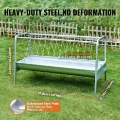 Livestock Hay Feeder, 2 In 1 Grain And Hay Feeder, 80-Gal. Capacity Pasture Feeder, 59 In. Long Goat Hay Feeder -Vevor vevor specialty garden tools scwsq5919633ey63vv0 4f 1000