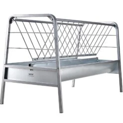 Livestock Hay Feeder, 2 In 1 Grain And Hay Feeder, 80-Gal. Capacity Pasture Feeder, 59 In. Long Goat Hay Feeder