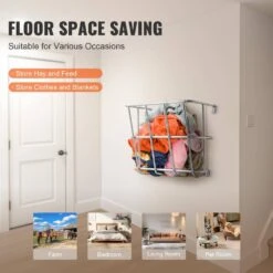 Livestock Hay Feeder, 18.5 Gal. Large Capacity, Heavy-Duty Steel Goat Hay Rack, 24.4 In. Long Wall Mounted Hay Holder -Vevor vevor specialty garden tools scwsqbgswgws1egm7v0 44 1000