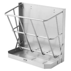 Goat Hay Feeder, 39.5 Gal. Large Capacity, 2 In 1 Hay And Grain Feeder, Wall Mounted Livestock Feeder With Feed Tray