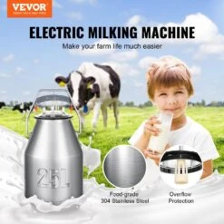 Electric Cow Milking Machine 6.6 Gal. Stainless Steel Bucket, Automatic Pulsation Vacuum Milker Portable Milker 11 Electric Cow Milking Machine 6.6 Gal. Stainless Steel Bucket, Automatic Pulsation Vacuum Milker Portable Milker -Vevor vevor specialty garden tools ydsjnjc25l3040bn2v1 c3 1000