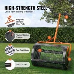 24 In. Compost Spreader Adjustable Heights Peat Moss Spreader Rust-Proof And Corrosion-Proof For Lawn Garden Care -Vevor vevor spreaders gtsbjh224inch29ukv0 4f 1000