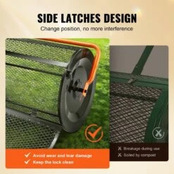 Compost Spreader, 24.4-25.6 In. Height Adjustable Handle, 24 In. Wide, Lawn And Garden Peat Moss Roller, Black -Vevor vevor spreaders gtsbjh224inch29ukv0 v0812 1f 1000
