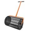 Compost Spreader, 24.4-25.6 In. Height Adjustable Handle, 24 In. Wide, Lawn And Garden Peat Moss Roller, Black -Vevor vevor spreaders gtsbjh224inch29ukv0 v0812 64 1000