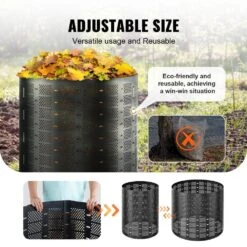 Compost Bin 220 Gal. Outdoor Expandable Composter And Large Capacity Composting Bin Creation Fertile Soil Blade Span -Vevor vevor stationary composters gdsdfxhspe24xfbxxv0 44 1000