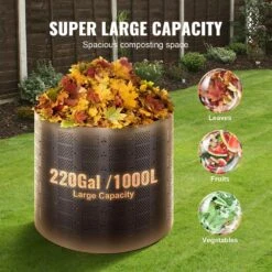 Compost Bin 220 Gal. Outdoor Expandable Composter And Large Capacity Composting Bin Creation Fertile Soil Blade Span -Vevor vevor stationary composters gdsdfxhspe24xfbxxv0 4f 1000