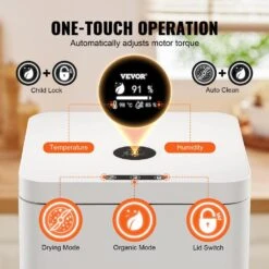 5L Electric Composter For Kitchen Large Smart Countertop Compost Bin Indoor Quiet Electric Kitchen Food Recycler -Vevor vevor stationary composters ydfswdftmdfjmkba3v1 44 1000