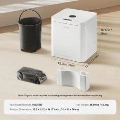 5L Electric Composter For Kitchen Large Smart Countertop Compost Bin Indoor Quiet Electric Kitchen Food Recycler -Vevor vevor stationary composters ydfswdftmdfjmkba3v1 76 1000