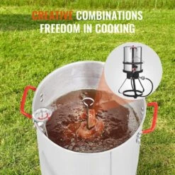 Turkey Deep Fryer 30 Qt. Turkey Fryer Boiler Steamer Cooker Set Outdoor Aluminum Seafood Frying Pot -Vevor vevor turkey fryers h30qt54000btu6sihv0 44 1000