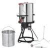 Turkey Deep Fryer 30 Qt. Turkey Fryer Boiler Steamer Cooker Set Outdoor Aluminum Seafood Frying Pot -Vevor vevor turkey fryers h30qt54000btu6sihv0 64 1000