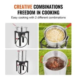 Turkey 30 Qt. Deep Fryer Turkey And 10 Qt. Fish Steamer Cooker Set 54,000 BTU Burner Propane Gas Boiler -Vevor vevor turkey fryers hjyzgtz30qt1068zrv0 44 1000