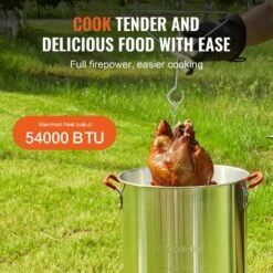 Turkey 30 Qt. Deep Fryer Turkey And 10 Qt. Fish Steamer Cooker Set 54,000 BTU Burner Propane Gas Boiler -Vevor vevor turkey fryers hjyzgtz30qt1068zrv0 4f 1000