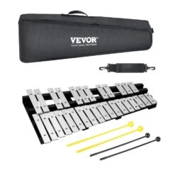 30 Note Percussion Glockenspiel Xylophone Bell Kit With Mallets Drum Sticks And Carrying Bag For Students & Adults