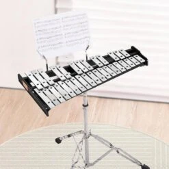 32 Note Professional Glockenspiel Xylophone Bell Kit With Adjustable Stand And Carrying Bag For Students & Adults -Vevor vevor wind chimes 32yfzqyzjwlx0a1c1v0 31 1000