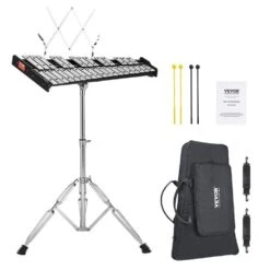 32 Note Professional Glockenspiel Xylophone Bell Kit With Adjustable Stand And Carrying Bag For Students & Adults