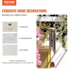 Wind Chimes For Outside, 42in. Deep Tone Wind Chimes With 6-Tubes, Unique Large Memorial Wind Chimes For Anniversary -Vevor vevor wind chimes jsflzs42inchj4lj9v0 76 1000