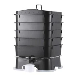 5-Tray Worm Composter 50 L Worm Compost Bin Outdoor And Indoor, Sustainable Design Worm Farm Kit Recycling Food Waste