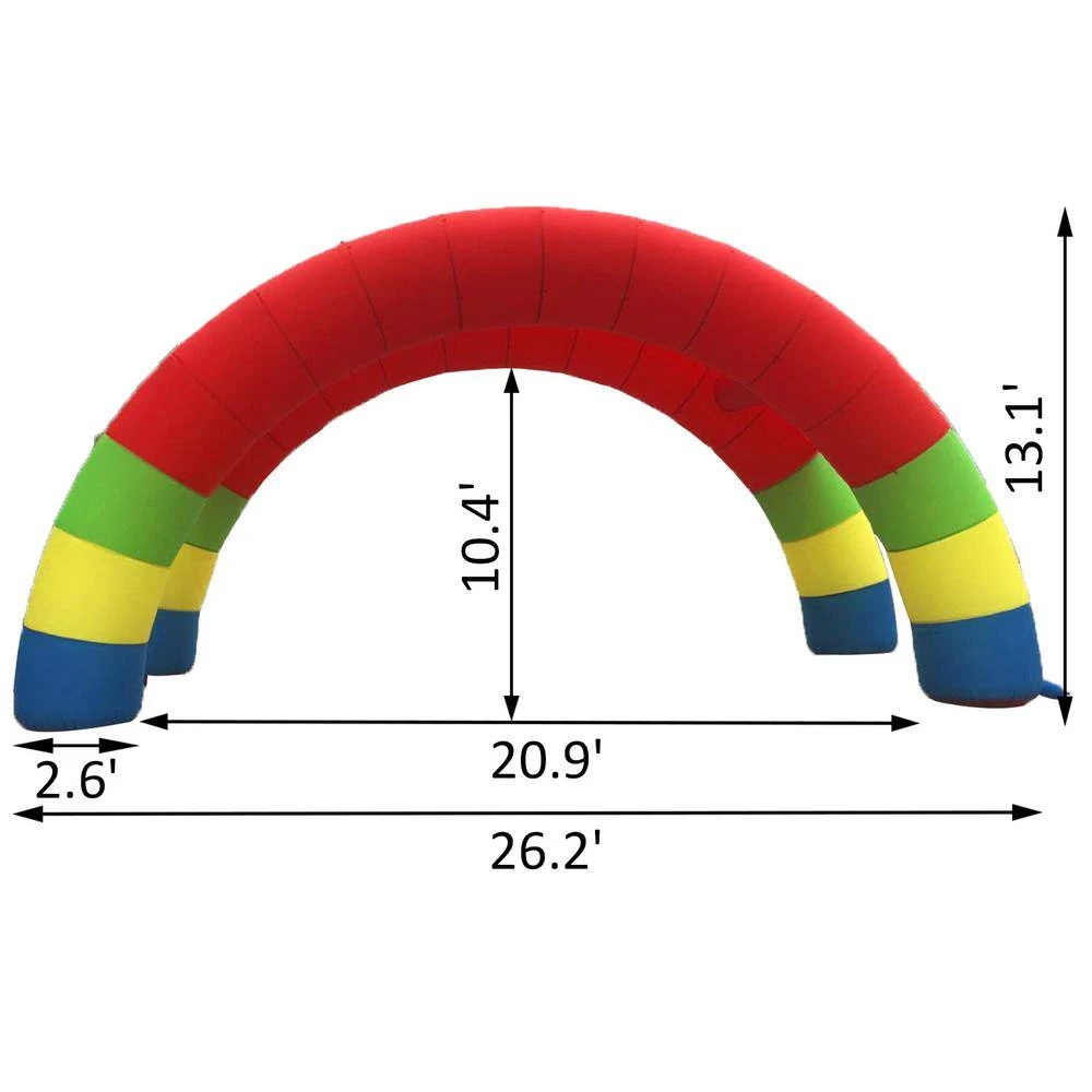 Twin Arches 26.2 X 10.4 Ft. Inflatable Rainbow Arch With Blower Inflatable Archway For Party 10 Twin Arches 26.2 X 10.4 Ft. Inflatable Rainbow Arch With Blower Inflatable Archway For Party - Image 8