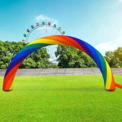 Inflatable Rainbow Arch 26.2 X 10.4 Ft. Inflatable Archway With Blower For Garden -Vevor vevor yard inflatables cqgm8x4mcqchgm001v1 31 1000