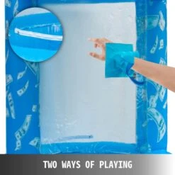 Money Blowing Machine 63 X 83 In. Cash Cube Inflatable With 2-Blowers Money Inflatable For Shopping Mall, Blue -Vevor vevor yard inflatables qqjls000000000001v1 1f 1000