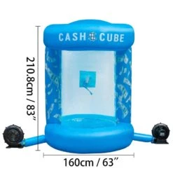 Money Blowing Machine 63 X 83 In. Cash Cube Inflatable With 2-Blowers Money Inflatable For Shopping Mall, Blue -Vevor vevor yard inflatables qqjls000000000001v1 76 1000