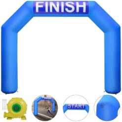 Inflatable Arch Blue 15.1 Ft. W Hexagon Inflatable Arch With Blower Inflatable Archway For Outdoor Advertising Commerce