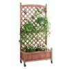 Wood Planter 30 In. X 13 In. X 61.4 In. Outdoor Raised Garden Bed With Trellis Free-Standing Trellis Planter Box -Vevor walnut raised planter boxes z75x31x150cm1shu1v0 64 1000