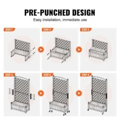 Wood Planter 30 In. X 13 In. X 61.4 In. Outdoor Raised Garden Bed With Trellis Free-Standing Trellis Planter Box -Vevor walnut raised planter boxes z75x31x150cm1shu1v0 fa 1000