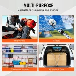 6 Piece Bungee Cords With A3 Steel Hooks, 72 In. Heavy Duty Bungee Straps, 12 Mm Elastic Bungee Ropes Set For Camping -Vevor white blue vevor plant hangers dlkzdyxdgdggu5p3ev0 1f 1000