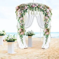 Birdcage Shape Gazebo 108 In. H X 79.2 In. W Heavy Duty Wrought Iron Arbor For Outdoor Garden,Lawn,Backyard,Patio,White -Vevor white vevor arbors tyhygmycbsnl9i8v7v0 31 1000