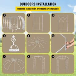 Birdcage Shape Gazebo 108 In. H X 79.2 In. W Heavy Duty Wrought Iron Arbor For Outdoor Garden,Lawn,Backyard,Patio,White -Vevor white vevor arbors tyhygmycbsnl9i8v7v0 fa 1000