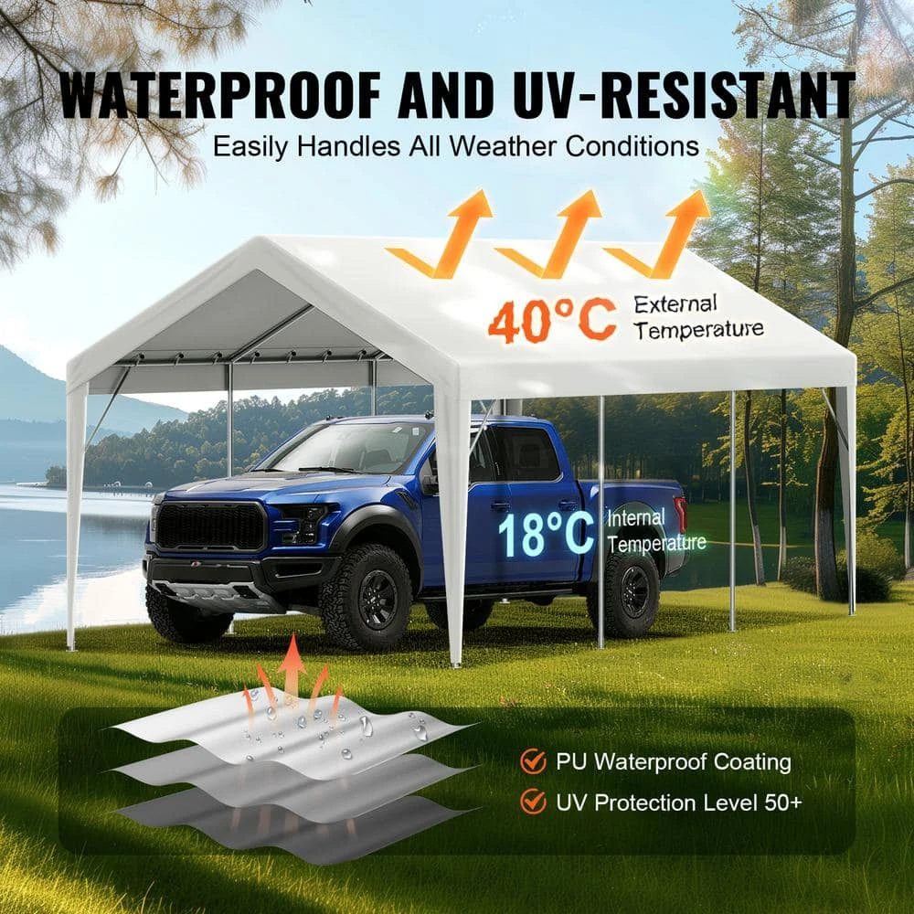 Carport Replacement Canopy Cover 10 Ft. X 20 Ft. Garage Top Tent Shelter Tarp Heavy-Duty Waterproof And UV Protected 5 Carport Replacement Canopy Cover 10 Ft. X 20 Ft. Garage Top Tent Shelter Tarp Heavy-Duty Waterproof And UV Protected - Image 3