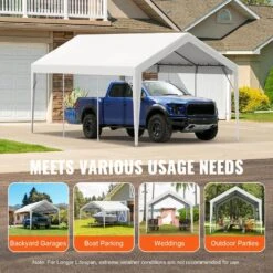 Carport Replacement Canopy Cover 10 Ft. X 20 Ft. Garage Top Tent Shelter Tarp Heavy-Duty Waterproof And UV Protected 16 Carport Replacement Canopy Cover 10 Ft. X 20 Ft. Garage Top Tent Shelter Tarp Heavy-Duty Waterproof And UV Protected -Vevor white vevor canopy parts ckpb10x20ftd1vxcbv0 76 1000