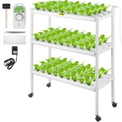 Hydroponics Growing System 108-Sites 12-Pipes 3 Layers Hydroponic Kit Vertical Hydroponic Growing System