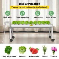 Hydroponics Growing System 36-Sites 4-Food-Grade PVC-U Pipes 1 Layer Indoor Planting Kit With Water Pump, Timer -Vevor white vevor hydroponic systems spzwsz136110vav1ev1 fa 1000