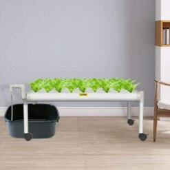 Hydroponics Growing System 54-Sites 6-Food-Grade PVC-U Pipes 1 Layer Indoor Planting Kit With Water Pump, Timer -Vevor white vevor hydroponic systems spzwsz154110vsjlpv1 31 1000