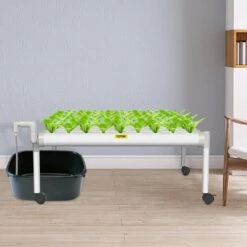 Hydroponics Growing System 72-Sites 8-Food-Grade PVC-U Pipes 1 Layer Indoor Planting Kit With Water Pump, Timer -Vevor white vevor hydroponic systems spzwsz172110vuqg7v1 31 1000