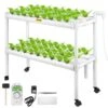 Hydroponics Growing System 54-Sites 6-Food-Grade PVC-U Pipes 2 Layers Indoor Planting Kit With Water Pump, Timer -Vevor white vevor hydroponic systems spzwsz254110vskuzv1 64 1000
