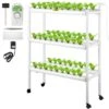 Hydroponics Growing System 54-Sites 6-Food-Grade PVC-U Pipes 3 Layers Indoor Planting Kit With Water Pump, Timer