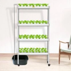 Hydroponics Growing System 72-Sites 8-Food-Grade PVC-U Pipes 4 Layers Indoor Planting Kit With Water Pump, Timer -Vevor white vevor hydroponic systems spzwsz472110v3d0gv1 31 1000