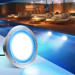 12-Volt LED Pool Light 10 In. 40-Watt RGBW Color Changing Inground Swimming Pool Spa Light Underwater Remote Control -Vevor white vevor pool lights mdsycd12v50ylkq3dv9 31 1000