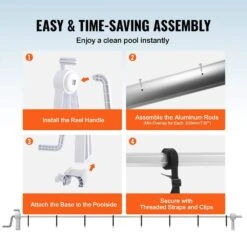 Pool Cover Reel Aluminum Cover Reel 20 Ft. Above Rectangular Swimming Pool Safety Solar Cover Reel Set Fits For 3-20 Ft. -Vevor whites solar pool covers ycgjpdsyc20fr4aqzv0 44 1000