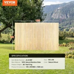 Natural Bamboo Fence Privacy Screen, Eco-Friendly Privacy Bamboo Slat Fence, 6 Ft. H X 13 Ft. L Bamboo Screen Panel -Vevor wood vevor garden fencing zwlftsz13ft69tjs0v0 76 1000