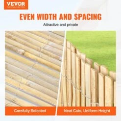 Natural Bamboo Fence Privacy Screen, Eco-Friendly Privacy Bamboo Slat Fence, 6 Ft. H X 13 Ft. L Bamboo Screen Panel -Vevor wood vevor garden fencing zwlftsz13ft69tjs0v0 c3 1000