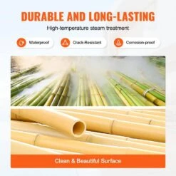 Natural Rolled Bamboo Fence, Eco-Friendly Bamboo Privacy Fence 4 Ft. H X 8 Ft. L X 0.75 In. D., Bamboo Privacy Screen -Vevor wood vevor garden fencing zwlyz8ft4ft1hutn8v0 4f 1000