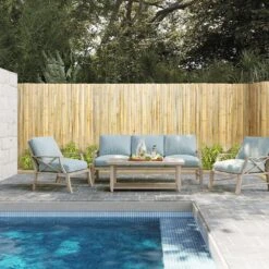 Natural Rolled Bamboo Fence, Eco-Friendly Bamboo Privacy Fence 6 Ft. H X 8 Ft. L X 0.75 In. D., Bamboo Privacy Screen -Vevor wood vevor garden fencing zwlyz8ft6ft0x3k0gv0 31 1000