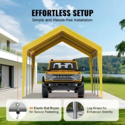 Carport Replacement Canopy Cover 10 X 20 Ft. Heavy-Duty Waterproof And UV Protected (Only Top Cover Frame Not Include) -Vevor yellow vevor canopy parts ckpb10x20ftmrcy4tv0 44 1000